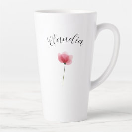Caneca De Café Latte Botânica Floral Minimalista Aquarela Fofo Tendênci