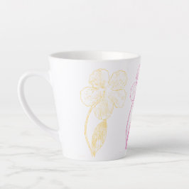 Caneca De Café Latte Botanical Floral Trio Latte Mug