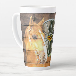 Caneca De Café Latte Botas de vaqueiro de ferradura de cavalo ocidental