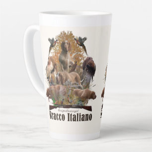 Caneca De Café Latte Bracco italiano tapeçaria faux canvas imprimir acr