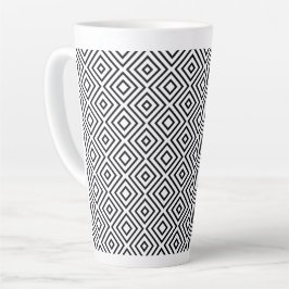 Caneca De Café Latte Branco E Preto