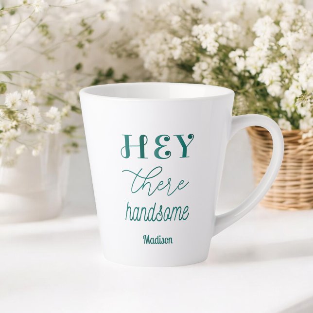 Caneca De Café Latte Branco verde de citação inspirador bonito (Criador carregado)