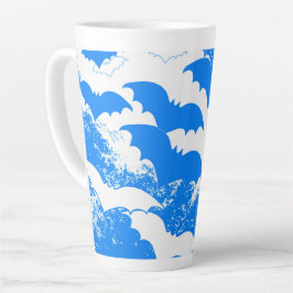 Caneca De Café Latte Brancos De Azul De Voo