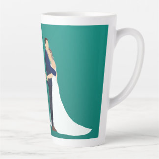 Caneca De Café Latte Bridal Couple, skin tones light