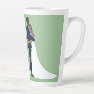 Caneca De Café Latte Bridal Couple, skin tones Variation 4
