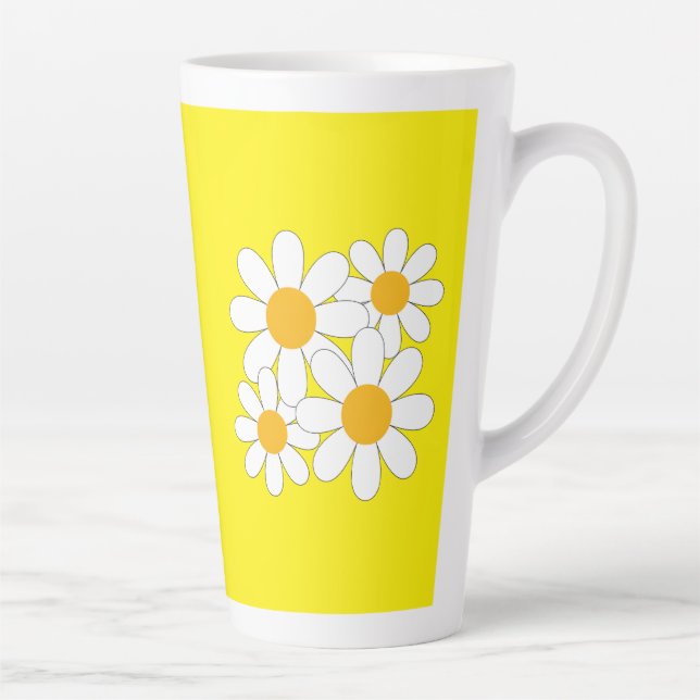 Caneca De Café Latte Bright and Bold Daisy (Direita)