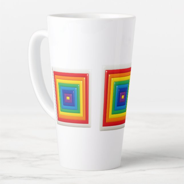 Caneca De Café Latte Bright Geometric Pop Art  (Ângulo esquerdo)