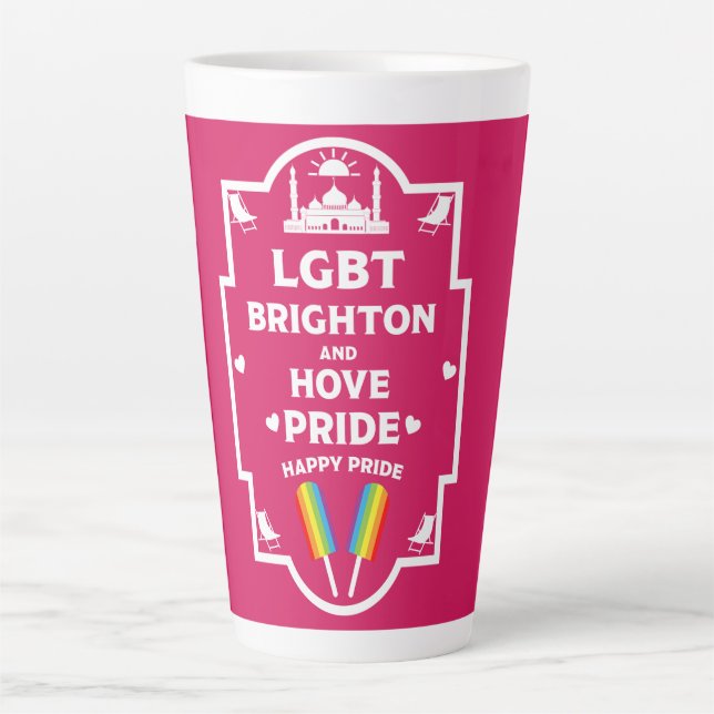 Caneca De Café Latte Brighton Orgulho gay (Frente)