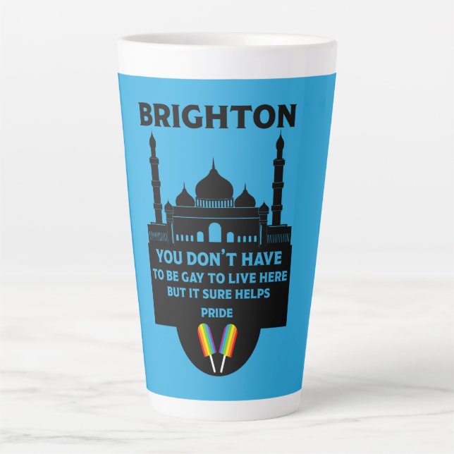 Caneca De Café Latte Brighton Orgulho gay (Frente)
