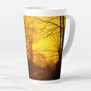 Caneca De Café Latte Brilho de Outubro de John Atkinson Grimshaw