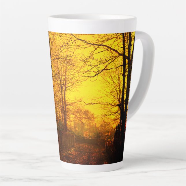 Caneca De Café Latte Brilho de Outubro de John Atkinson Grimshaw (Ângulo direito)