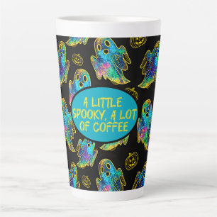 Caneca De Café Latte Brilho Falso Fantasma Bonito de Halloween