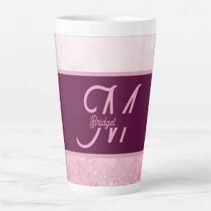 Caneca De Café Latte Brilho Feminino Rosa Menininha Gradiente Abstrato