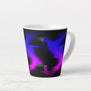 Caneca De Café Latte Brilho Plasma Preto