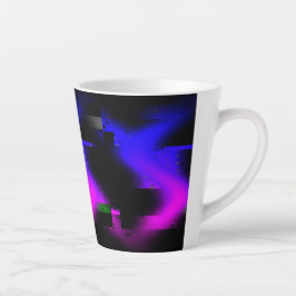 Caneca De Café Latte Brilho Plasma Preto
