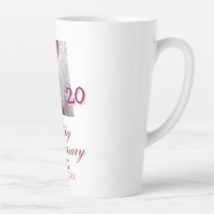 Caneca De Café Latte Brindemos a 20 Anos aniversário feliz adicionar fo