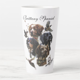 Caneca De Café Latte Brittany Spaniel, Paixão por Aves