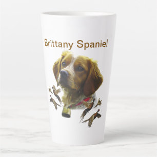Caneca De Café Latte Brittany Spaniel, Paixão por Aves