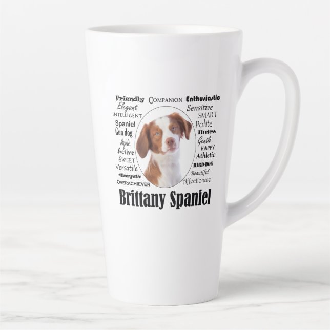 Caneca De Café Latte Brittany Spaniel Traits (Direita)