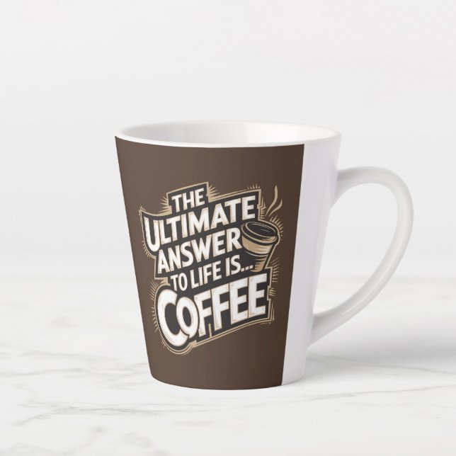 Caneca De Café Latte Brown, a resposta final é café latino (Direita)