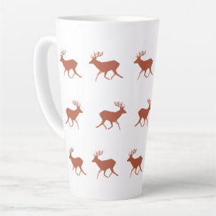 Caneca De Café Latte Brown Deer Walking - Padrão Festivo
