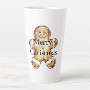 Caneca De Café Latte Brown Gingercake Cookie Natal