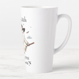 Caneca De Café Latte bruxa-branca simples e elegante no primeiro dia da