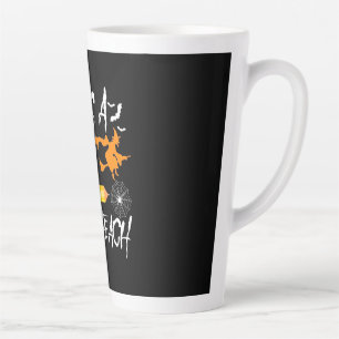 Caneca De Café Latte Bruxa de Halloween Agora Eu Ensino