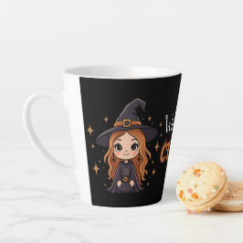 Caneca De Café Latte Bruxa de Halloween Maciça | Spooky Adorable