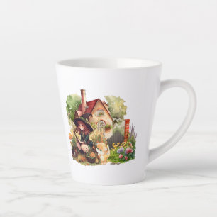 Caneca De Café Latte Bruxa e Raposa Fofinhos