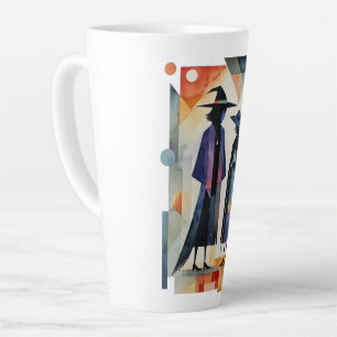Caneca De Café Latte Bruxas Modernas - uma obra de arte abstrata 6 - Fa