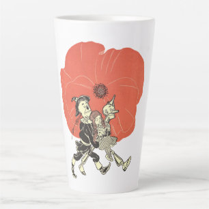Caneca De Café Latte Bruxo Vintage do Oz, Dorothy com Flores de Papoula