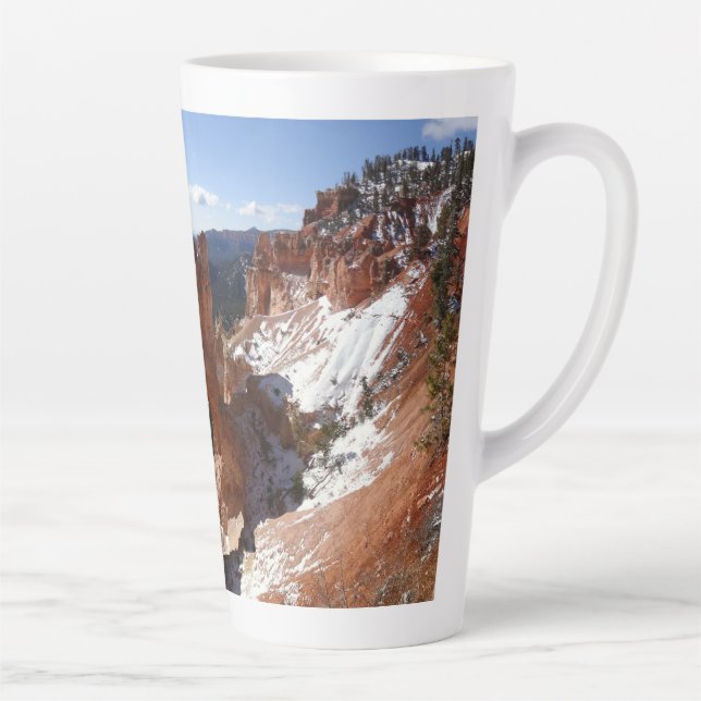 Caneca De Café Latte Bryce Canyon Natural Bridge Snowy Landscape Foto (Direita)