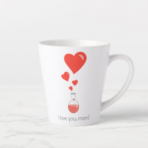 Caneca De Café Latte Bubbling Love Potion Flask Te Ama Geek Mãe