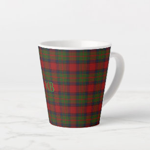 Caneca De Café Latte Buccleuch Oficial Tartan com monograma / nome