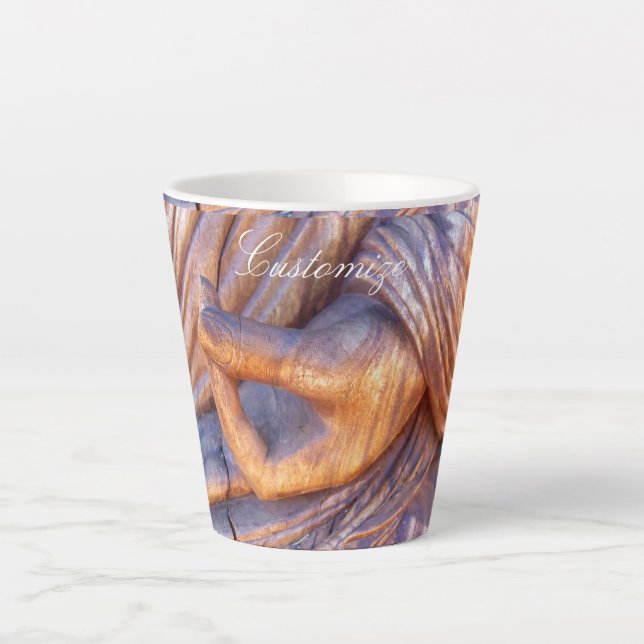 Caneca De Café Latte Buda Mão Mudra Thunder_Cove (Frente)