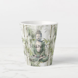 Caneca De Café Latte Buda Serenidade do Bambu Verde