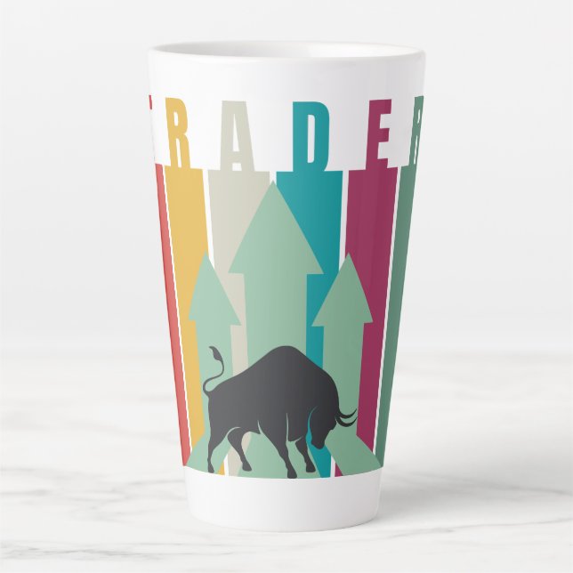 Caneca De Café Latte Bull market Trader | Simple design  (Frente)