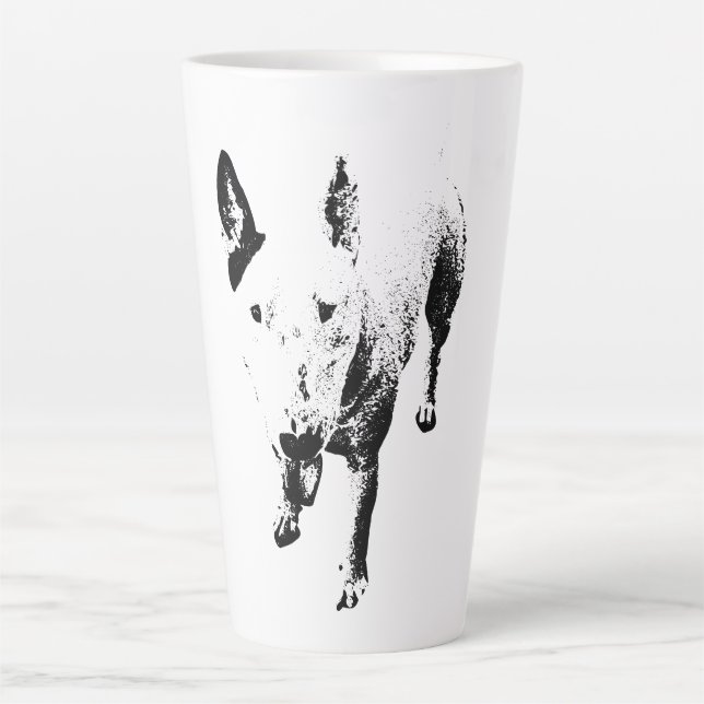 Caneca De Café Latte Bull Terrier Mug – Gritty Ink Style (Frente)