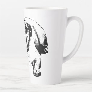Caneca De Café Latte Bulldog indiferente à neve