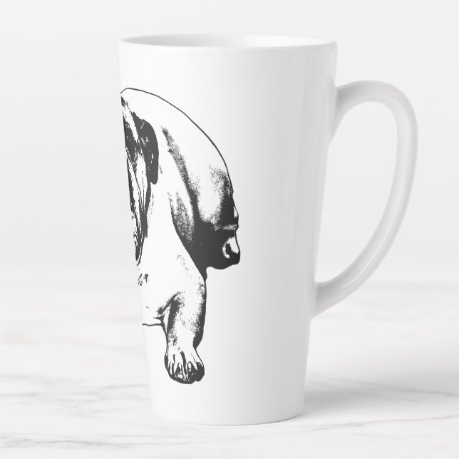 Caneca De Café Latte Bulldog indiferente à neve (Direita)