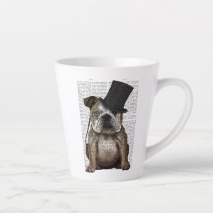 Caneca De Café Latte Bulldog Inglês, Formal Hound e Hat