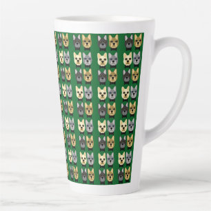 Caneca De Café Latte Bulldogs Franceses Verde