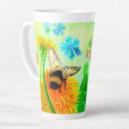 Caneca De Café Latte Bumblebee em dandelion