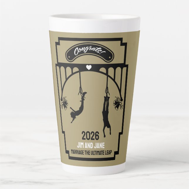 Caneca De Café Latte Bungee Jumping Wedding Gift (Frente)