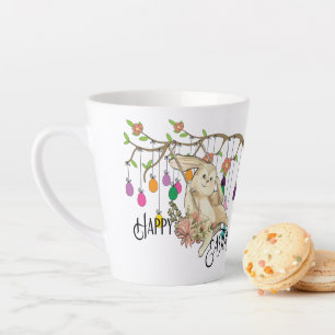 Caneca De Café Latte Bunny comemora o dia da Páscoa