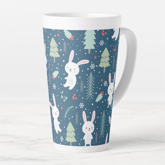 Caneca De Café Latte Bunny Natal (Ângulo direito)