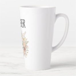 Caneca De Café Latte Buquê "MÃE" floral
