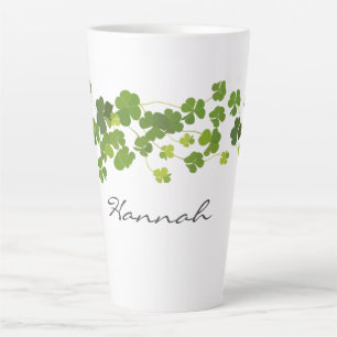 Caneca De Café Latte Buquê Shamrock, Dia de São Patrício