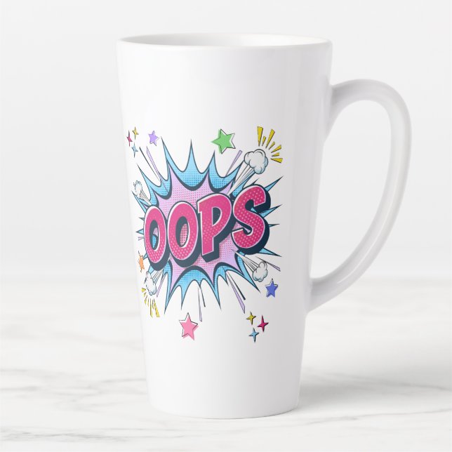 Caneca De Café Latte Burst Cômico OOPS (Direita)